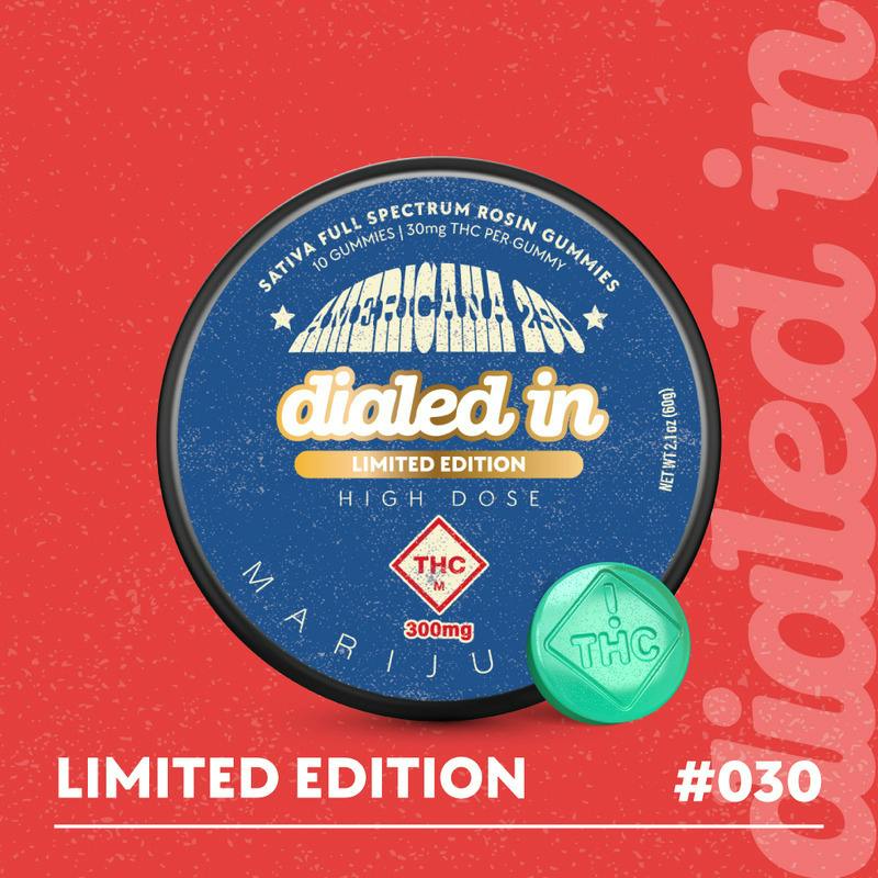 Dialed In: Rosin Gummies | Americana | Sativa | 300mg | 10pk