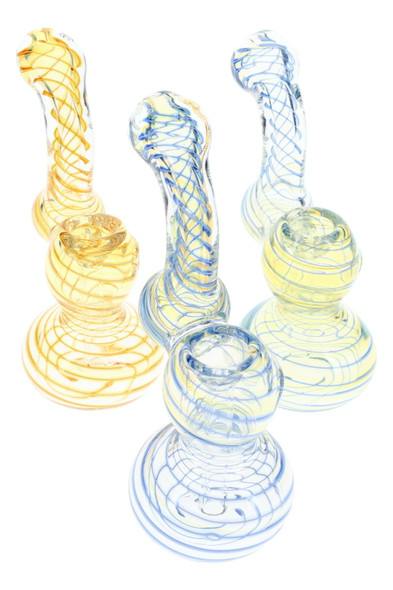 8 inch Bubblers Yellow Swirl