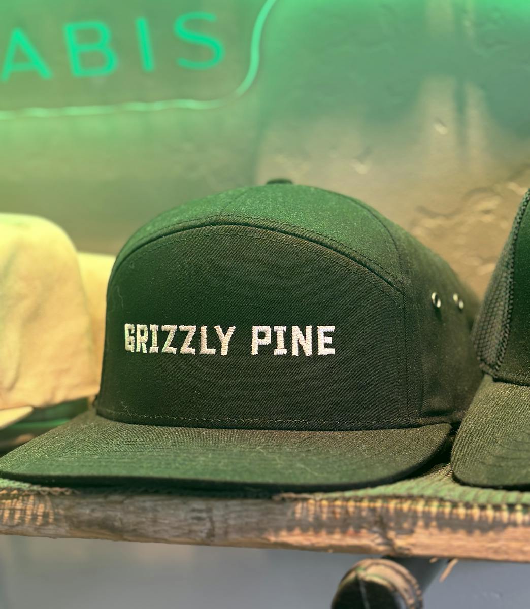 Grizzly Pine Black Five Panel Hat