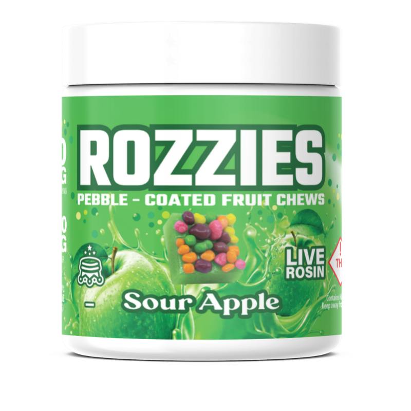 Rozzies - Sour Apple - Rosin Fruit Chews - 100mg cannabis product