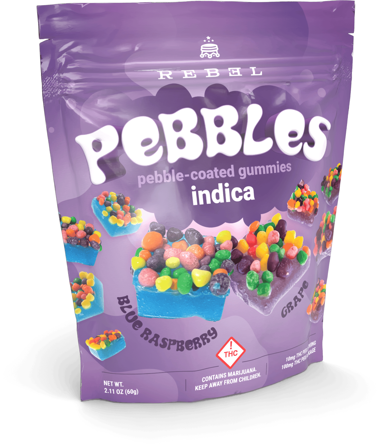 Rebel - Pebbles Gummies - Indica - 100mg
