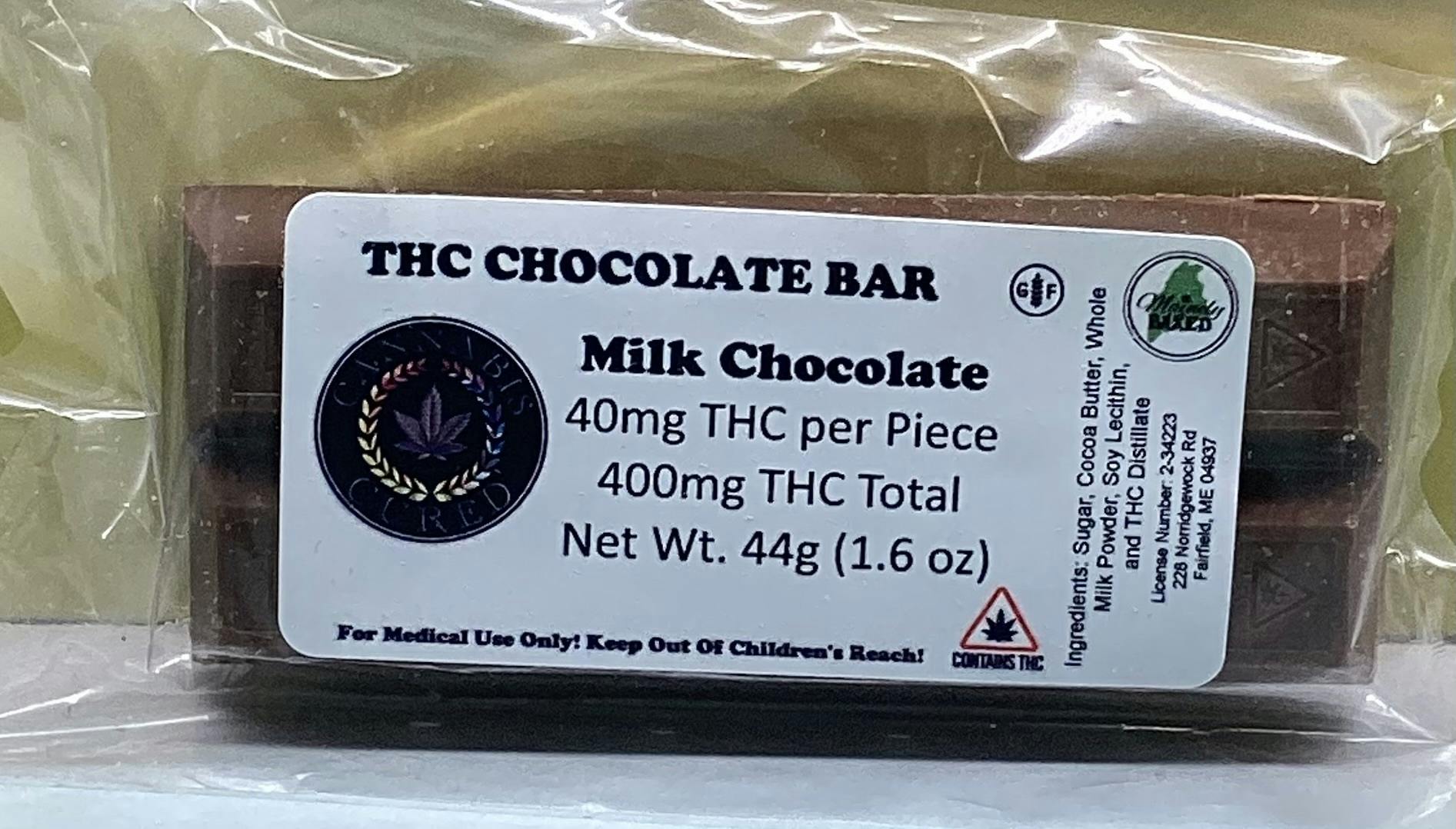 Cannabis Cured- Milk Chocolate- Chocolate Bar- Nano- 400mg