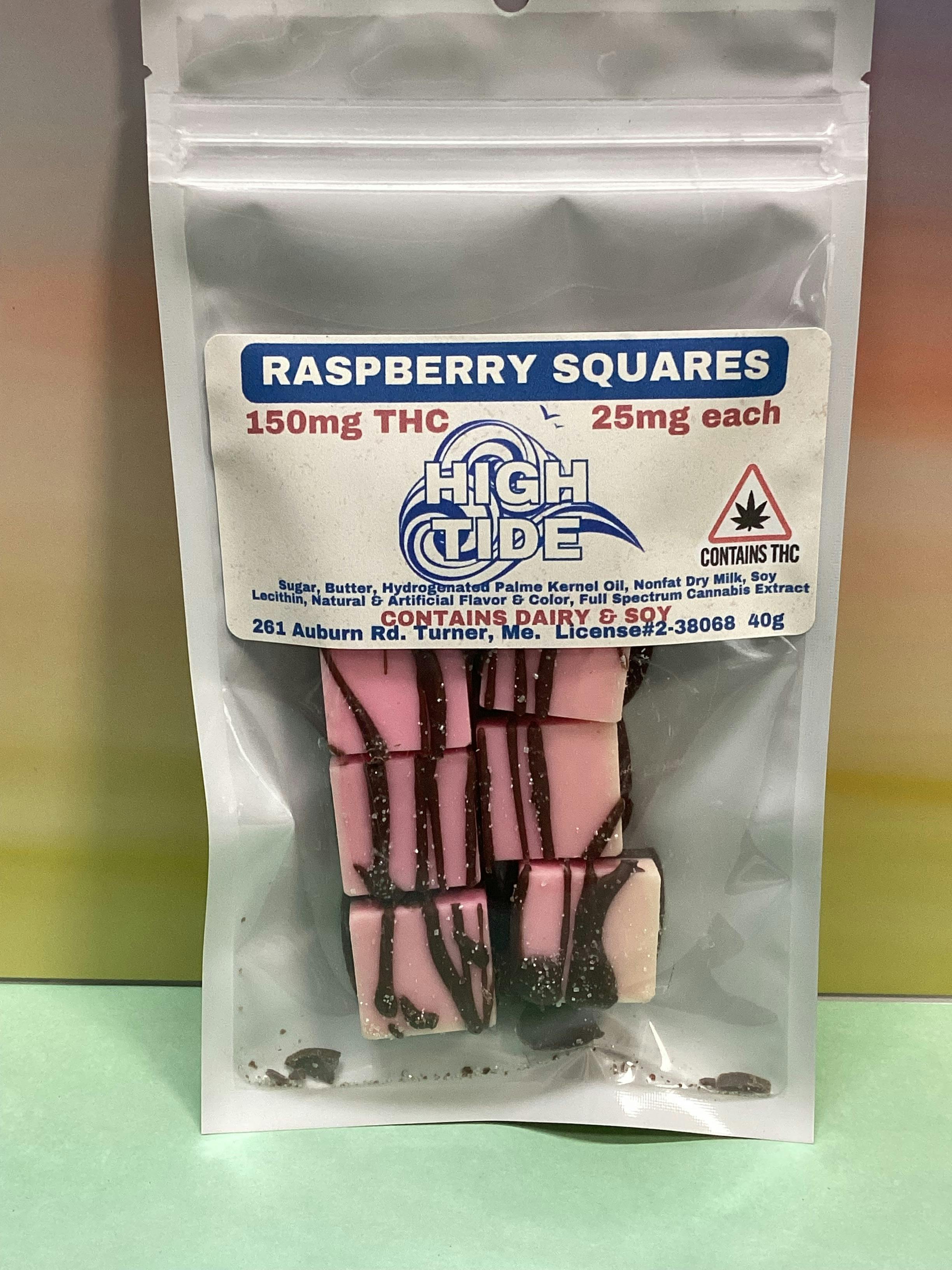 High Tide- Raspberry- Chocolate Squares- 150mg