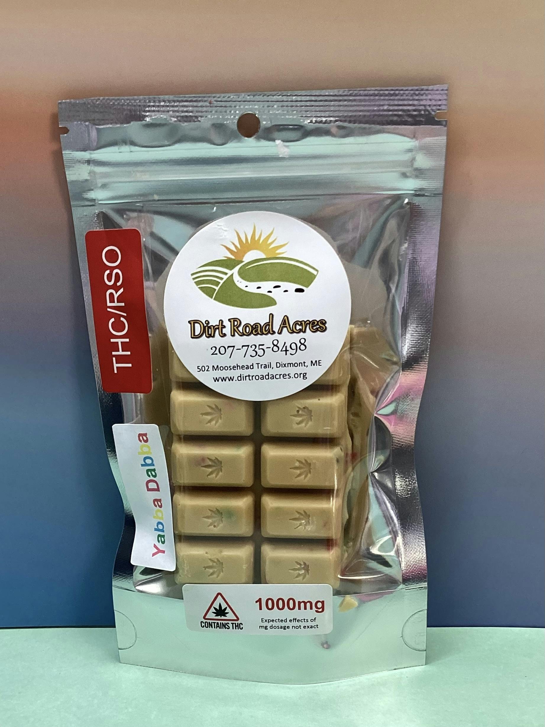 Dirt Road Acres- Fruity Cereal- White Chocolate- Candy Bar- THC/RSO- 1000MG