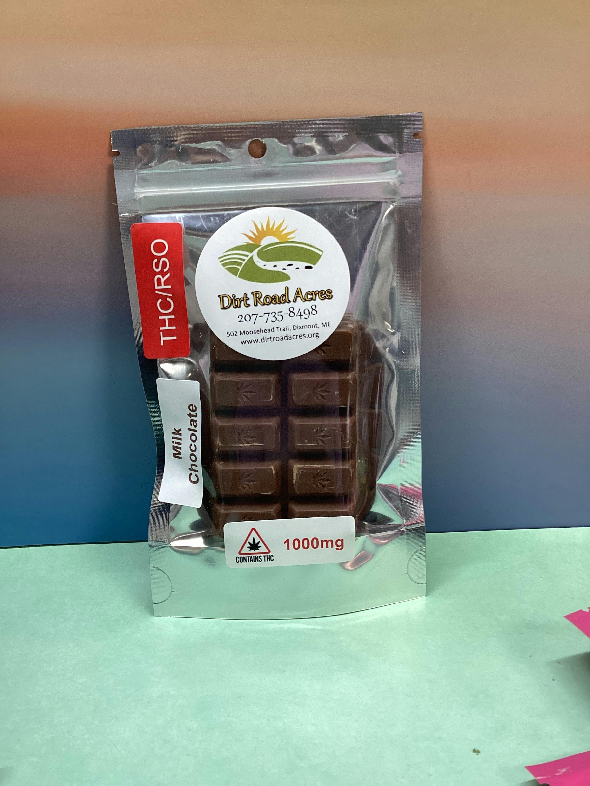Dirt Road Acres- Milk Chocolate- Candy Bar- THC/RSO- 1000MG