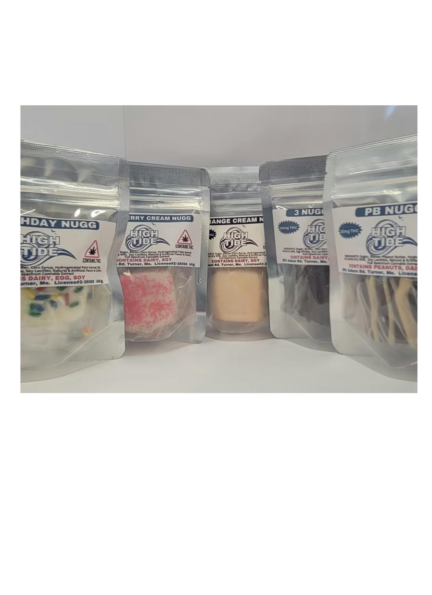 High Tide- Raspberry Cream- Nuggs- Chocolate Squares- 100mg