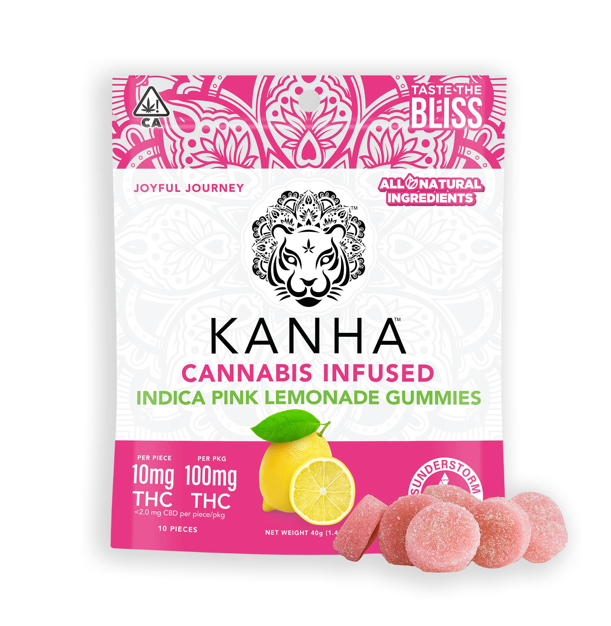 Kanha Pink Lemonade: Kanha Pink Lemonade (I) Gummies 100mg
