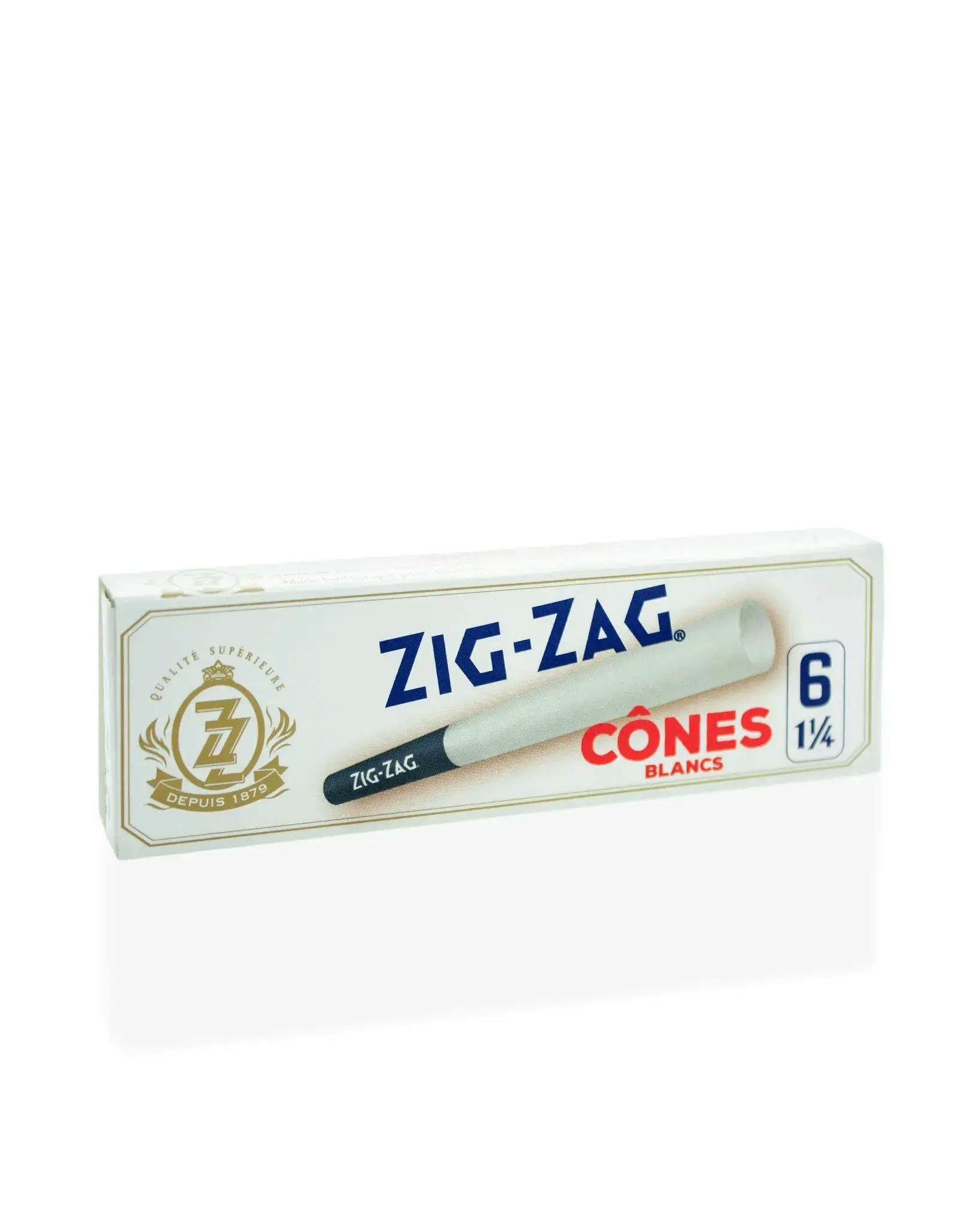 Zig Zag White 1 1/4 - 6-pack Cones