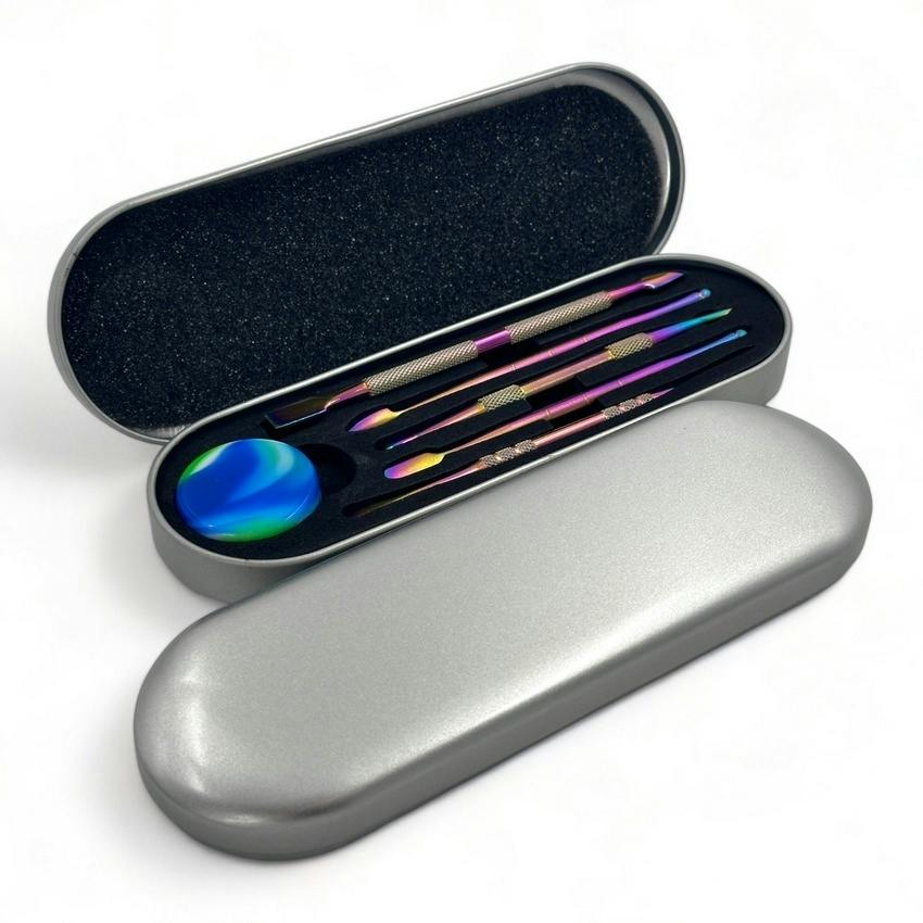 5 Piece Dab Tool Kit W/ Silcone Jar + Case