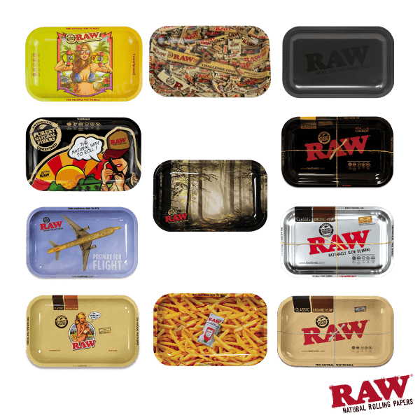 Raw Medium Strains Rolling Tray - Hybrid (7 Inchx11 Inch)