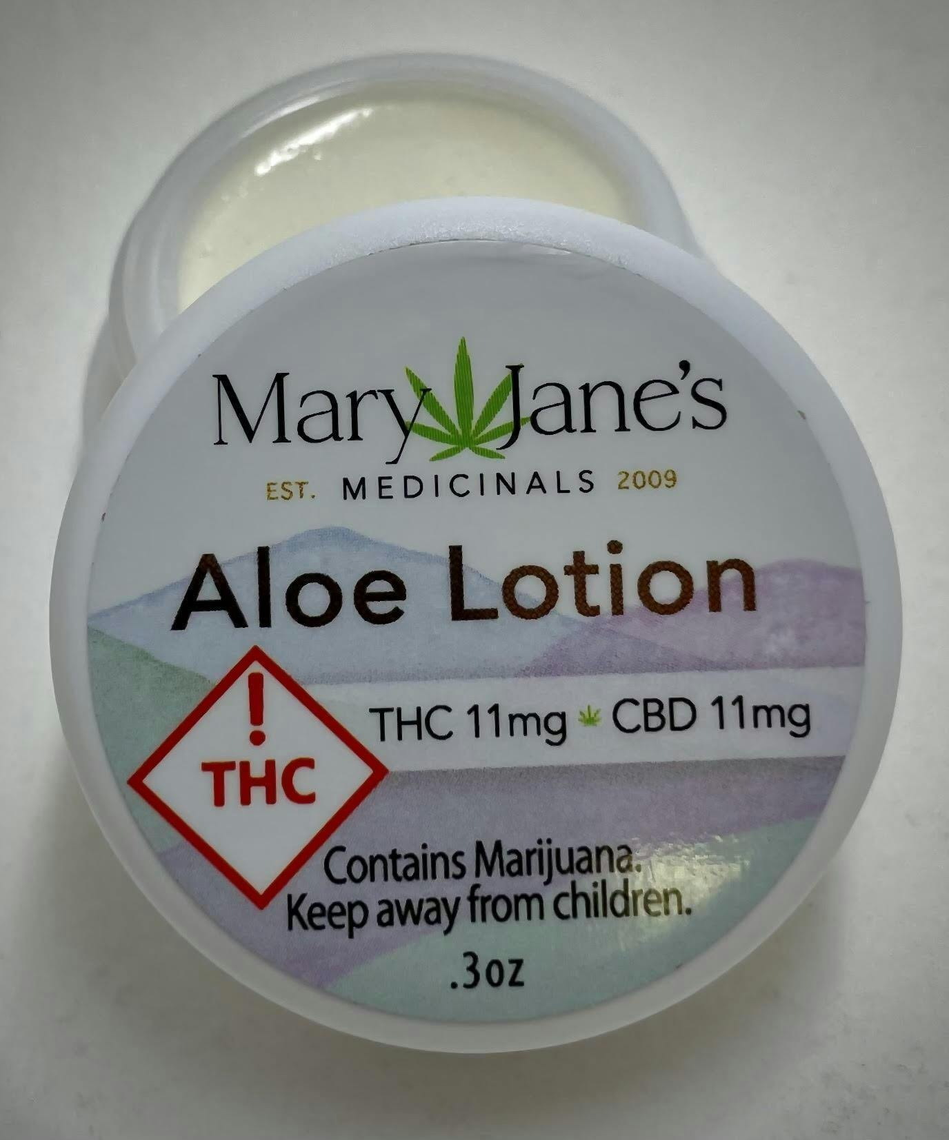 Mary Jane's Medicinals-Aloe Lotion-.3oz-1:1 CBD THC