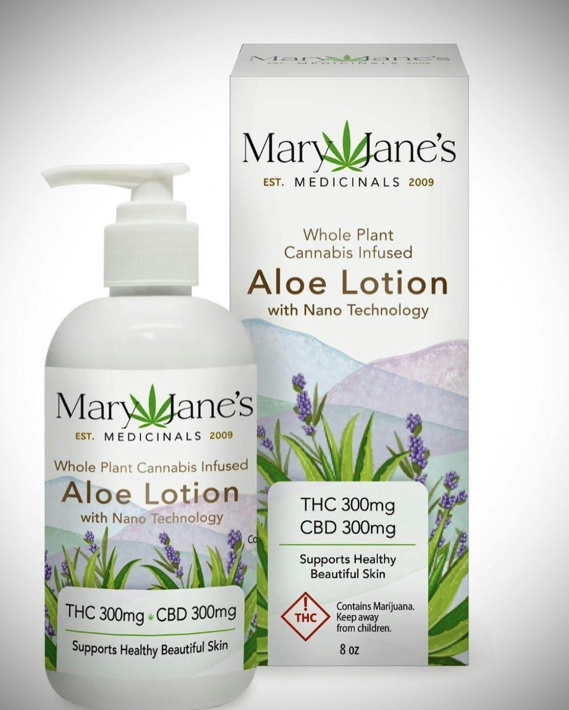 Mary Jane's Medicinals-Aloe Lotion-8oz-1:1 CBD THC