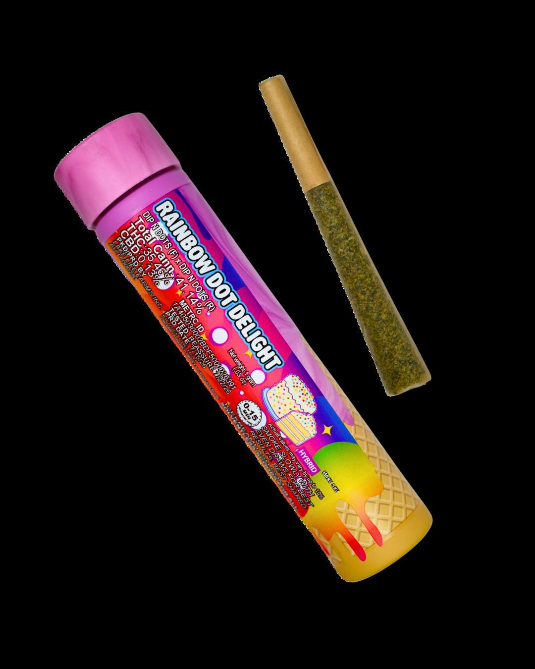 Rainbow Dot Delight Infused Rosin Pre-Roll cannabis product