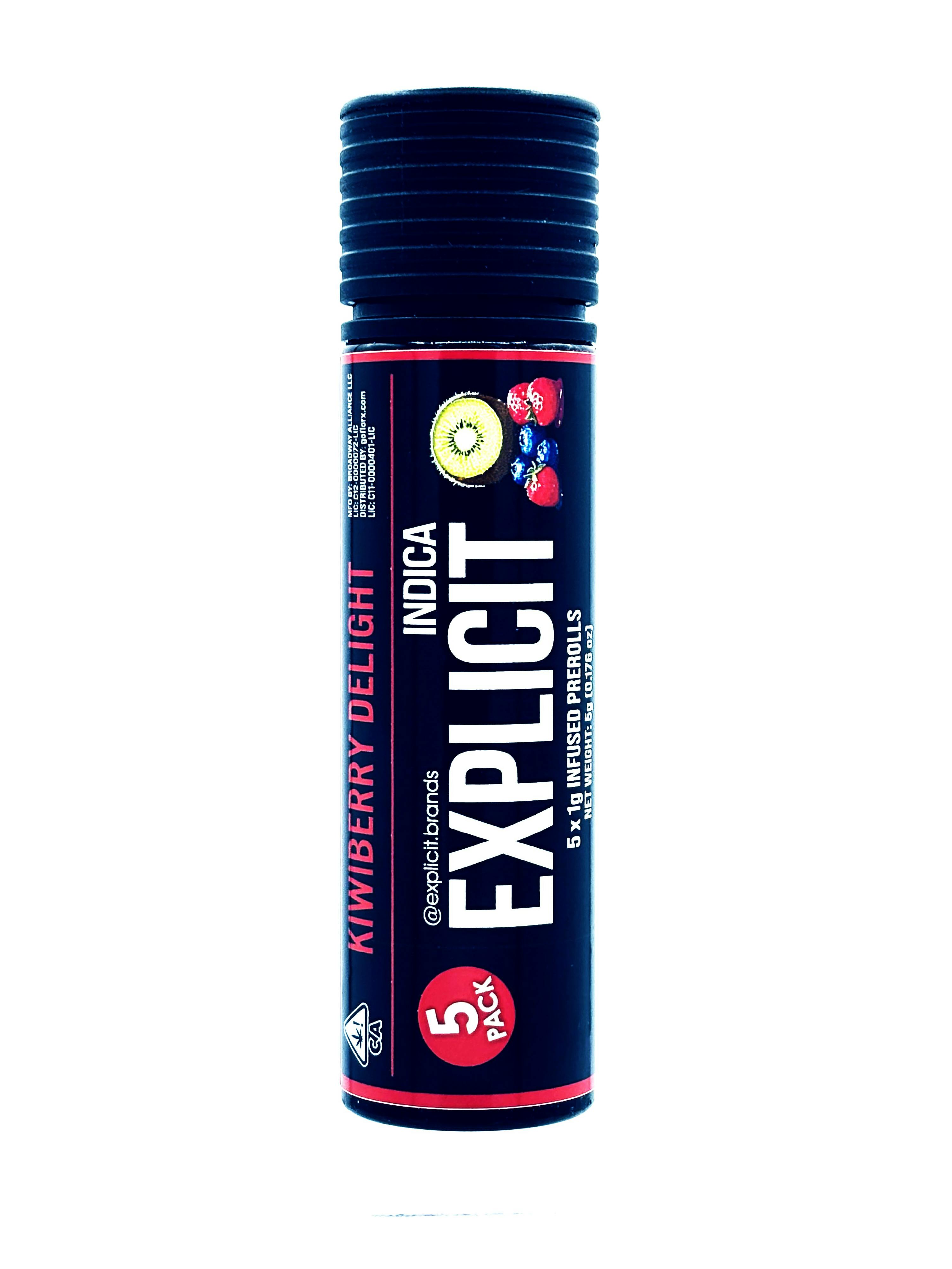 EXPLICIT - INFUSED PREROLL MULTIPACK - KIWIBERRY DELIGHT - 5G