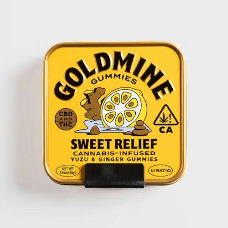 Goldmine Gummies | Sweet Relief Yuzu & Ginger | 100mg | 10ct | 10mg/ea
