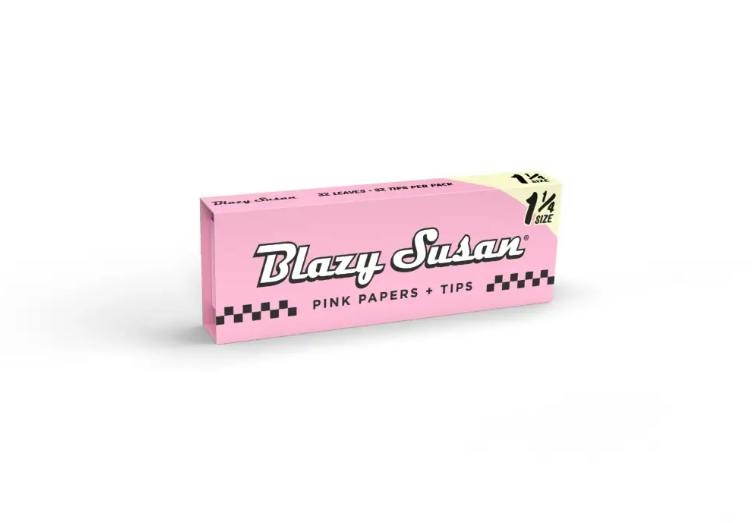 Blazy Susan - 1 1/4 Pink Rolling Papers + Tips