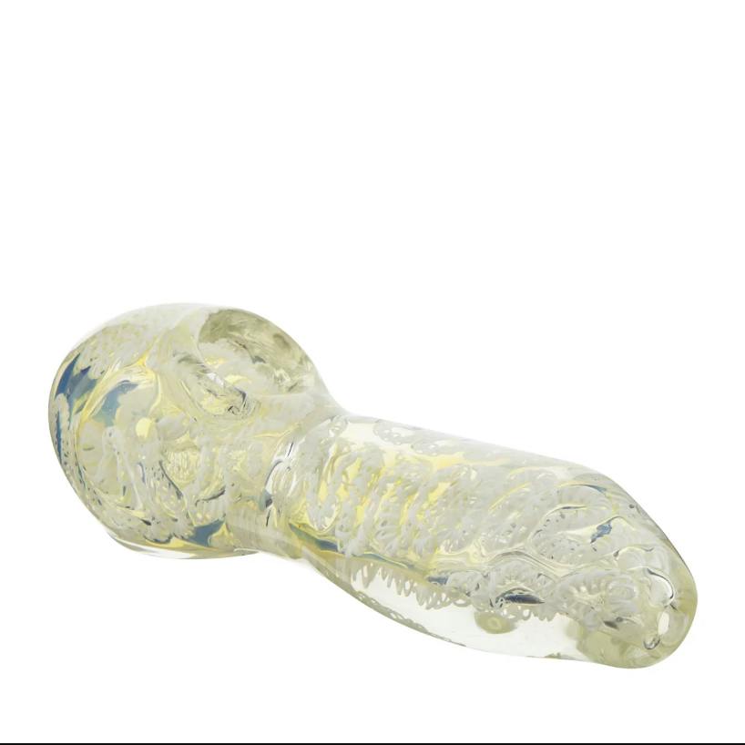7" XL Heavy Latticino Stripe Hand Pipe $70