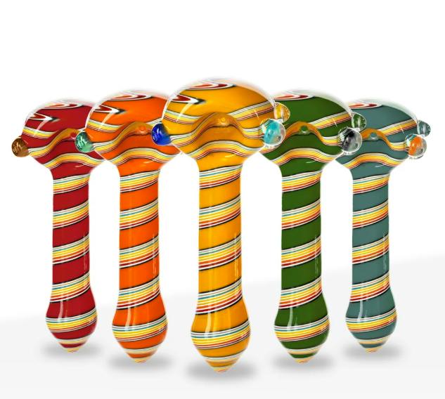 4"-4.5" Heavy Striped Hand Pipe $20