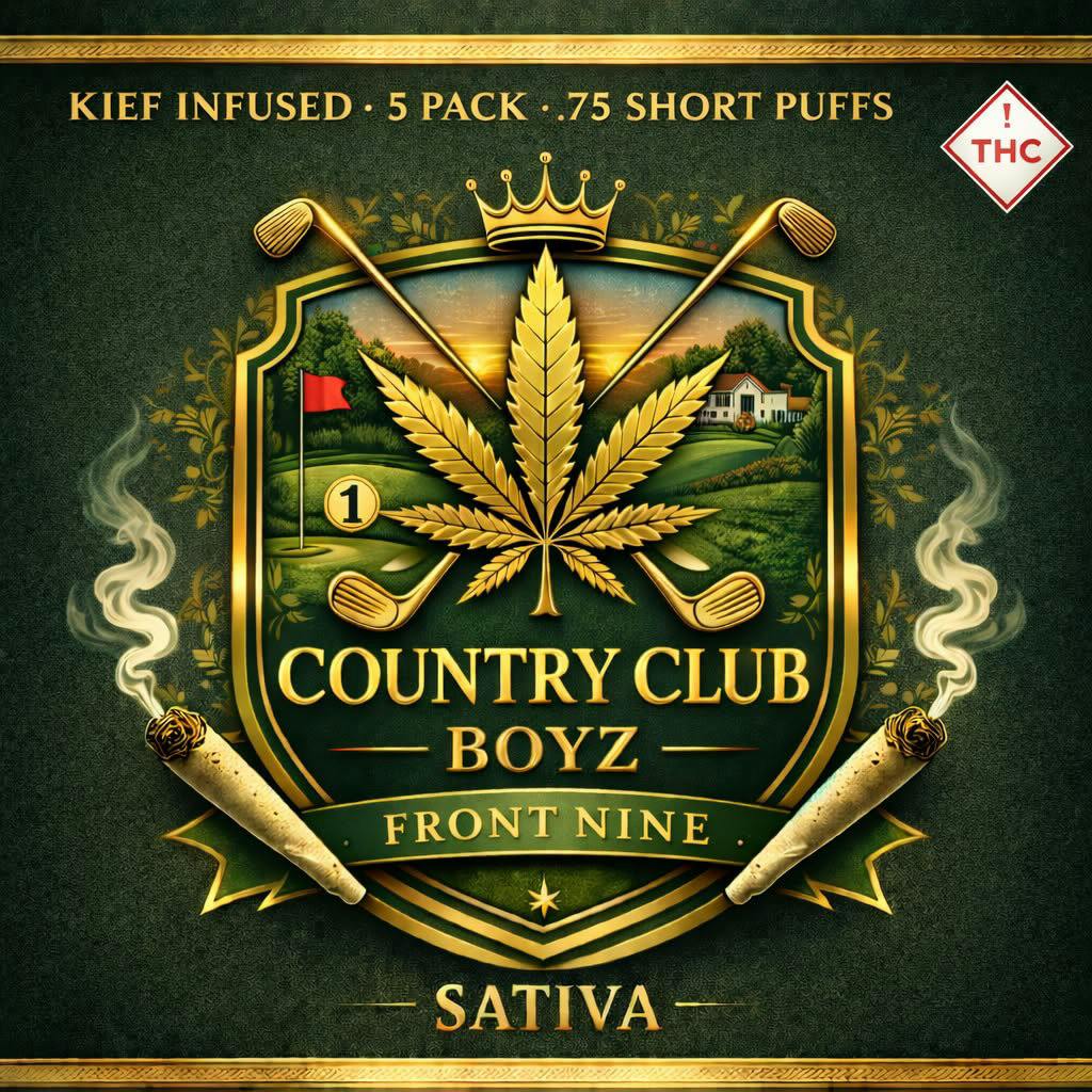 Front Nine(Sativa) | Infused 5pk pre-rolls | Green Fuego X Country Club Boys