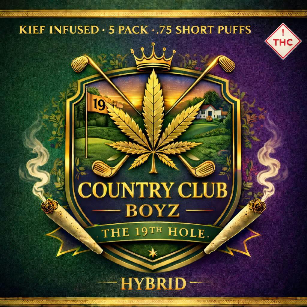 The 19th Hole(Hybrid) | Infused Pre-roll 5Pk | Green Fuego X Country Club Boys