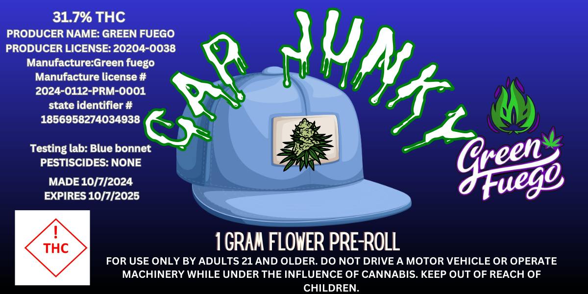 1G Pre-Roll | Cap Junky | Indica | Green Fuego