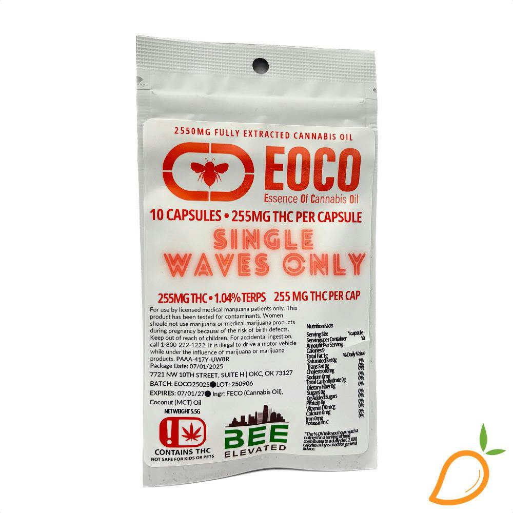 2500mg 10pk EOCO Single Wave Capsules Bee Elevated