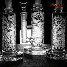 SirEEL | 8" Clear Etched Bong | Accessories