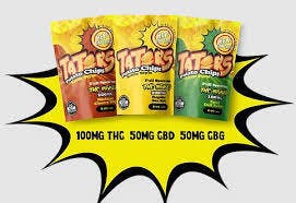Hey Captain | Spicy Dill Pickle Tators | 4:1:1 THC:CBD:CBG Infused Chips | 100mg