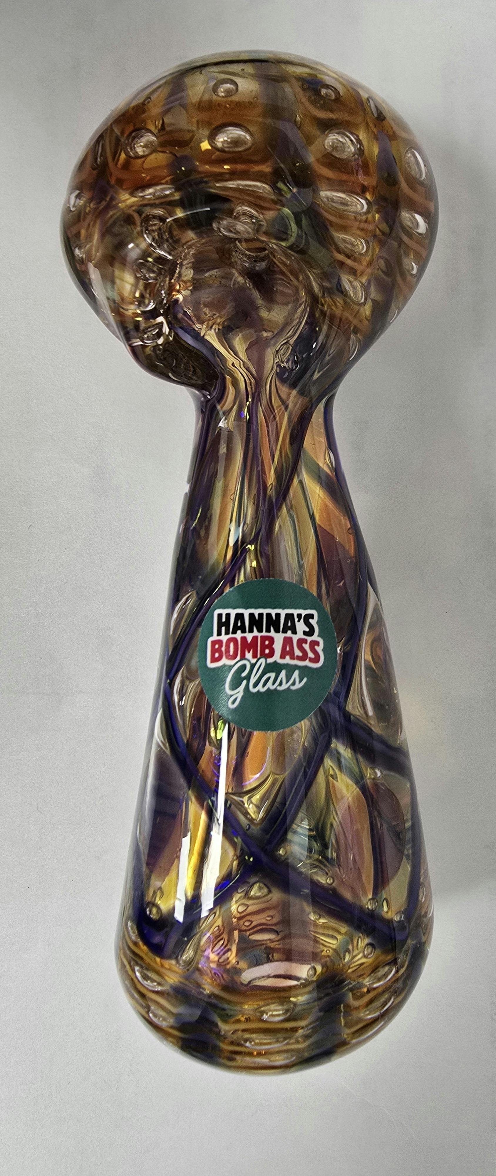 Hanna's Bomb Ass Glass - The Oracle - 4.5" Glass Handpipe - Multicolor