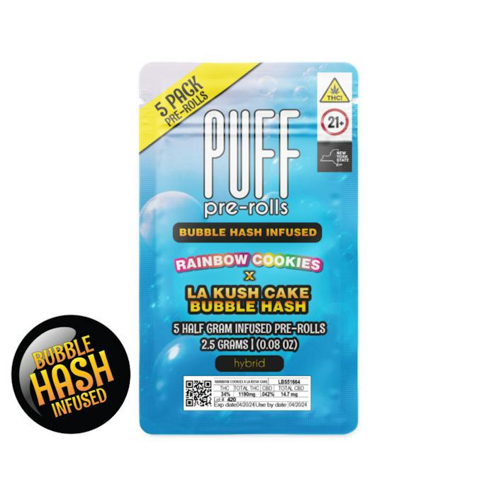 Puff - Rainbow Cookies x LA Kush - Bubble Hash - Infused Pre-Rolls 5pk x (0.5g)