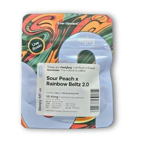 MFNY - Sour Peach x Rainbow Beltz 2.0 Live Rosin Gummies | 10 pk