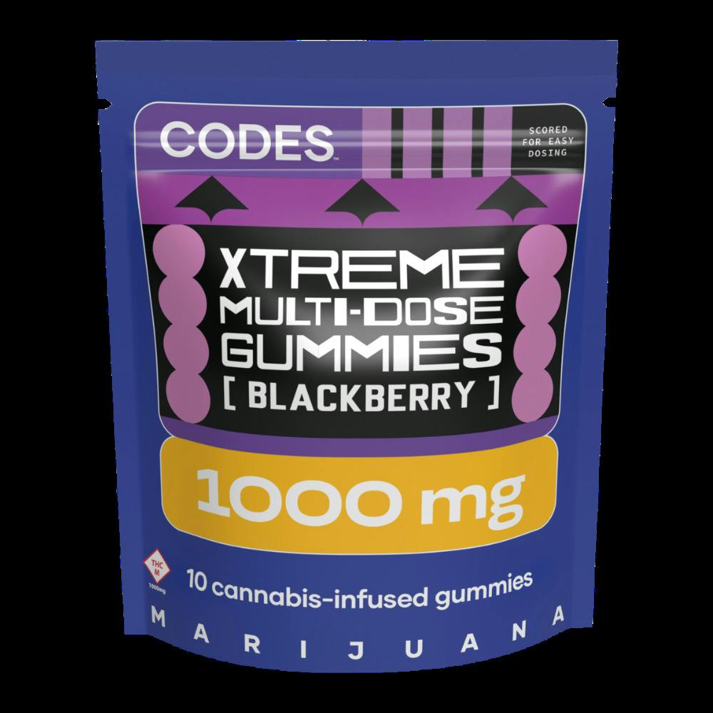 Codes: Xtreme Gummies | Blackberry | 1000mg | 10pk