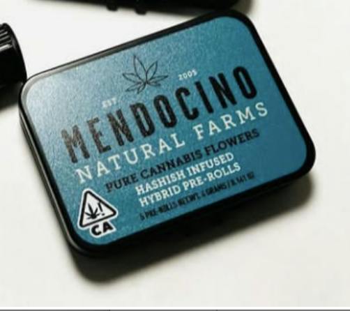 MENDOCINO NATURAL FARMS- 10PK HYBRID INFUSED PREROLLS TIN