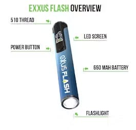 EXXUS FLASH FLASHLIGHT AND 510 THREAD VARIABLE VOLTAGE BATTERY