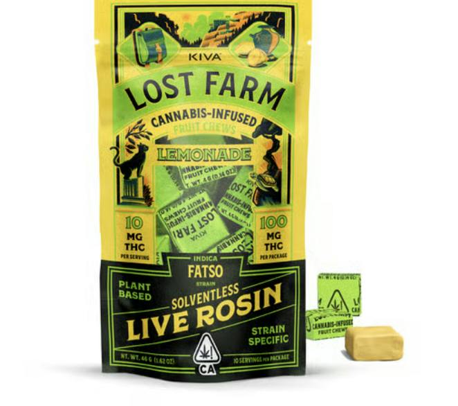 LOST FARM CHEWS- LEMONADE XFATSO ROSIN 100MG