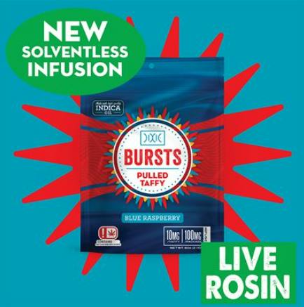 Dixie Live rosin Blue Raspberry Indica Bursts