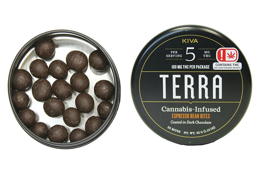 Kiva Terra Dark Chocolate Covered Espresso Beans 100mg