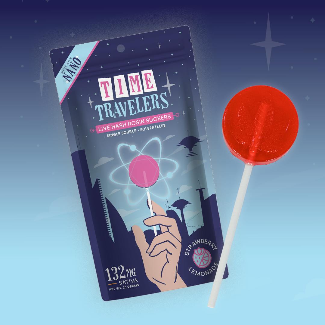 Time Travelers Hash Rosin Sucker 132mg - Strawberry Lemonade (S)