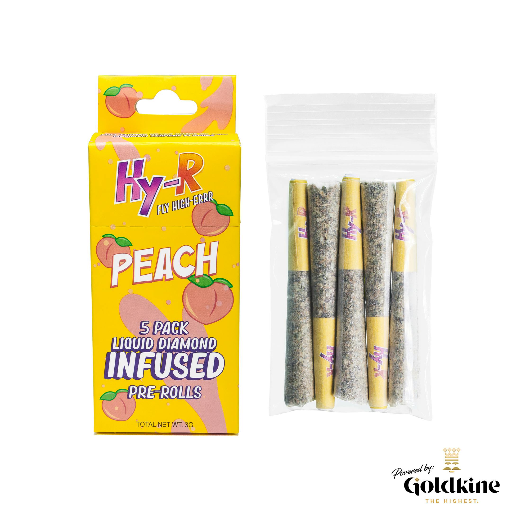 Peach 5 Pack (3.0g Total) Infused Prerolls