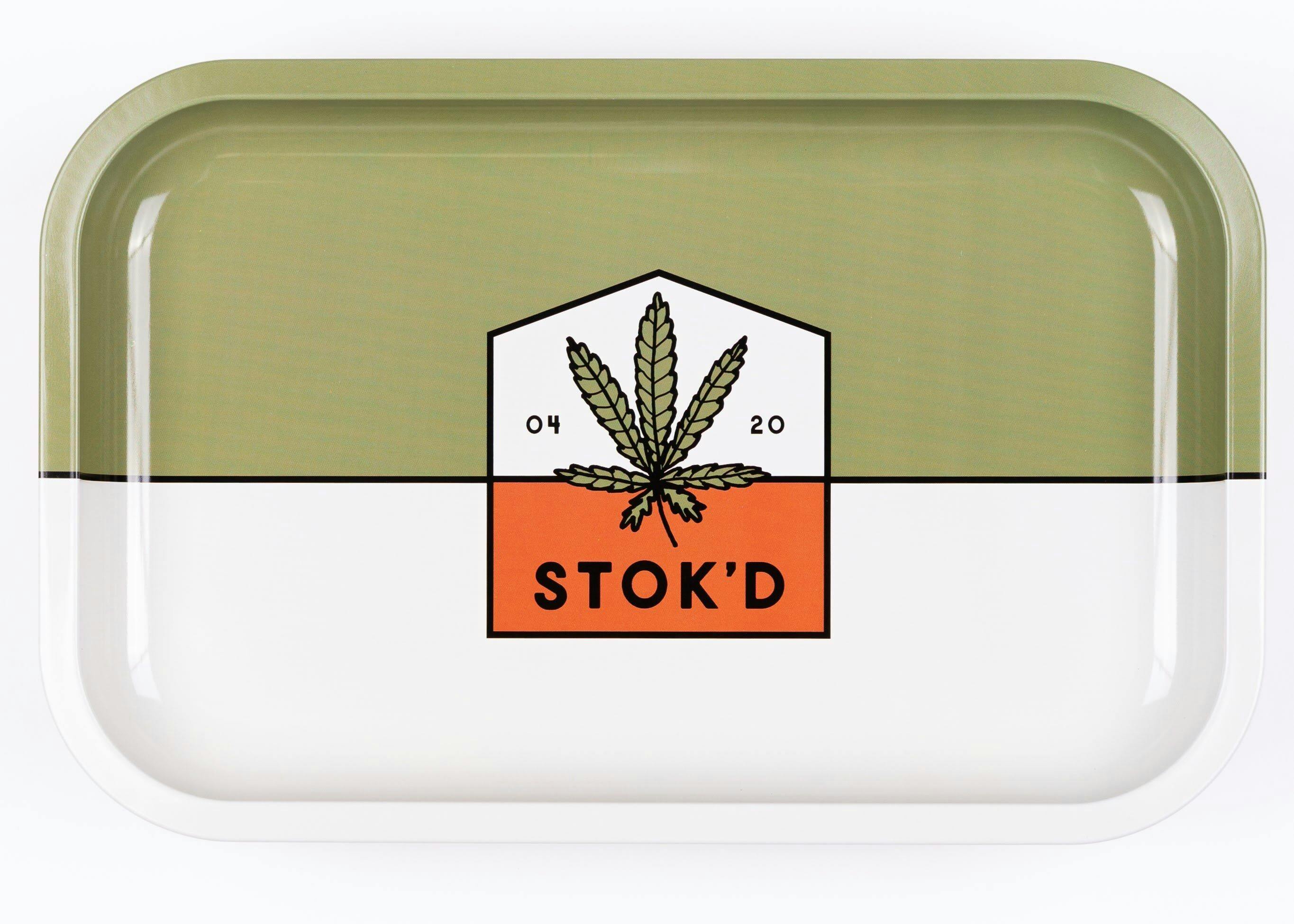 Stok'd | Rolling Tray | Cream and Greem