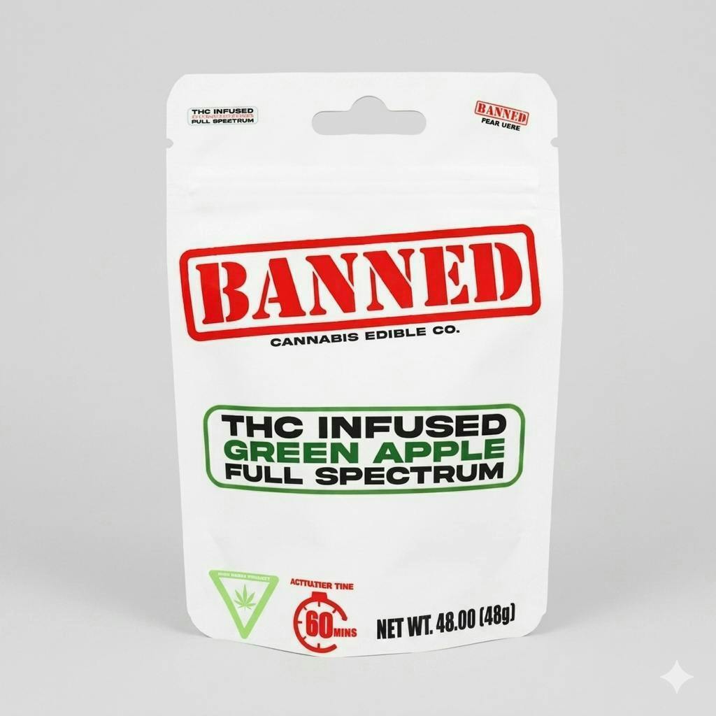 BANNED | Edible | Gummies | Full Spectrum | Green Apple