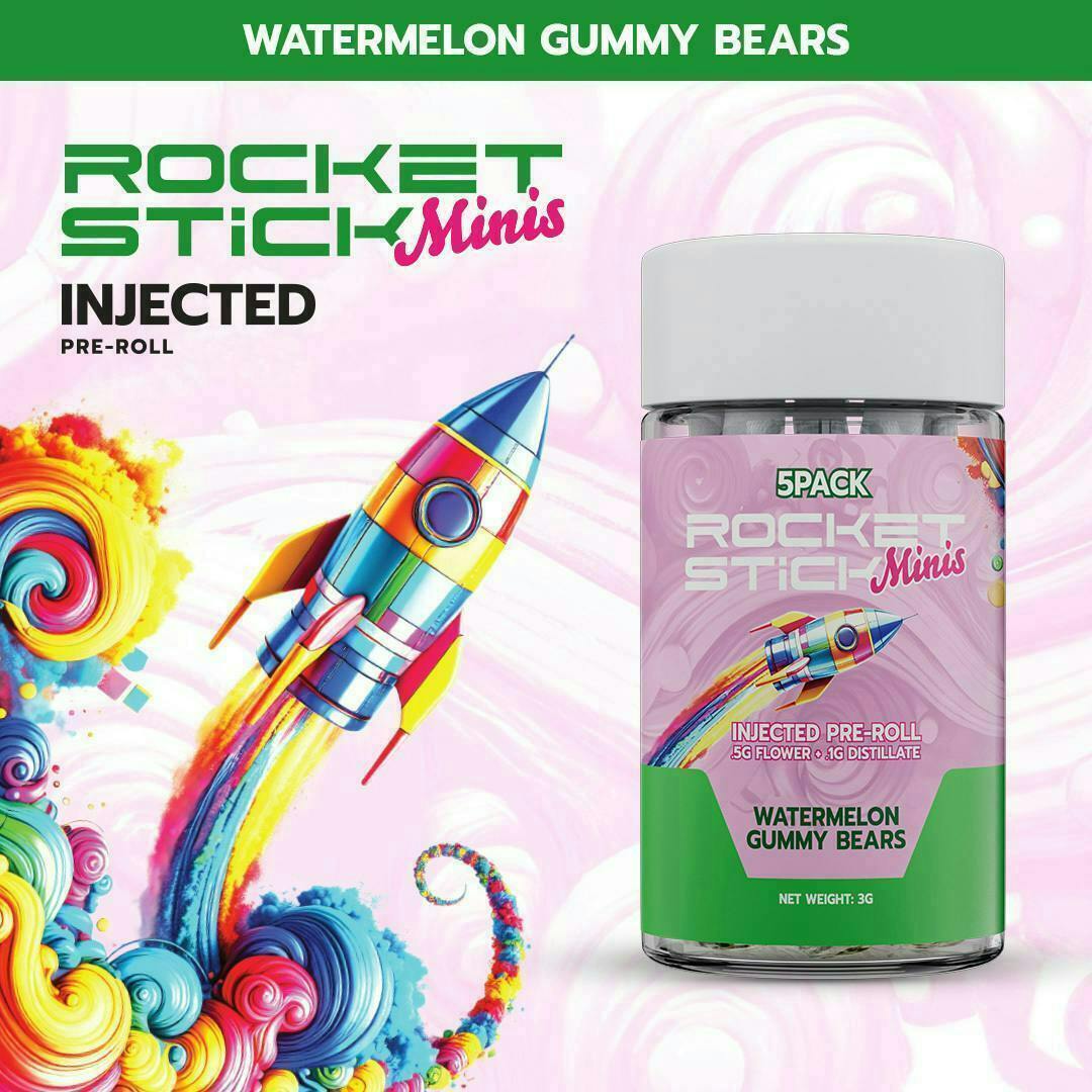 ROCKET STICK | Infused Pack | Watermelon Gummy Bears