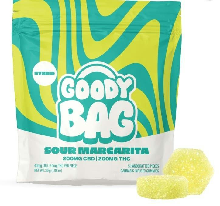 Goody Bag - Sour Margarita - 1:1 THC:CBD - 200mg Gummies (5x40mg)