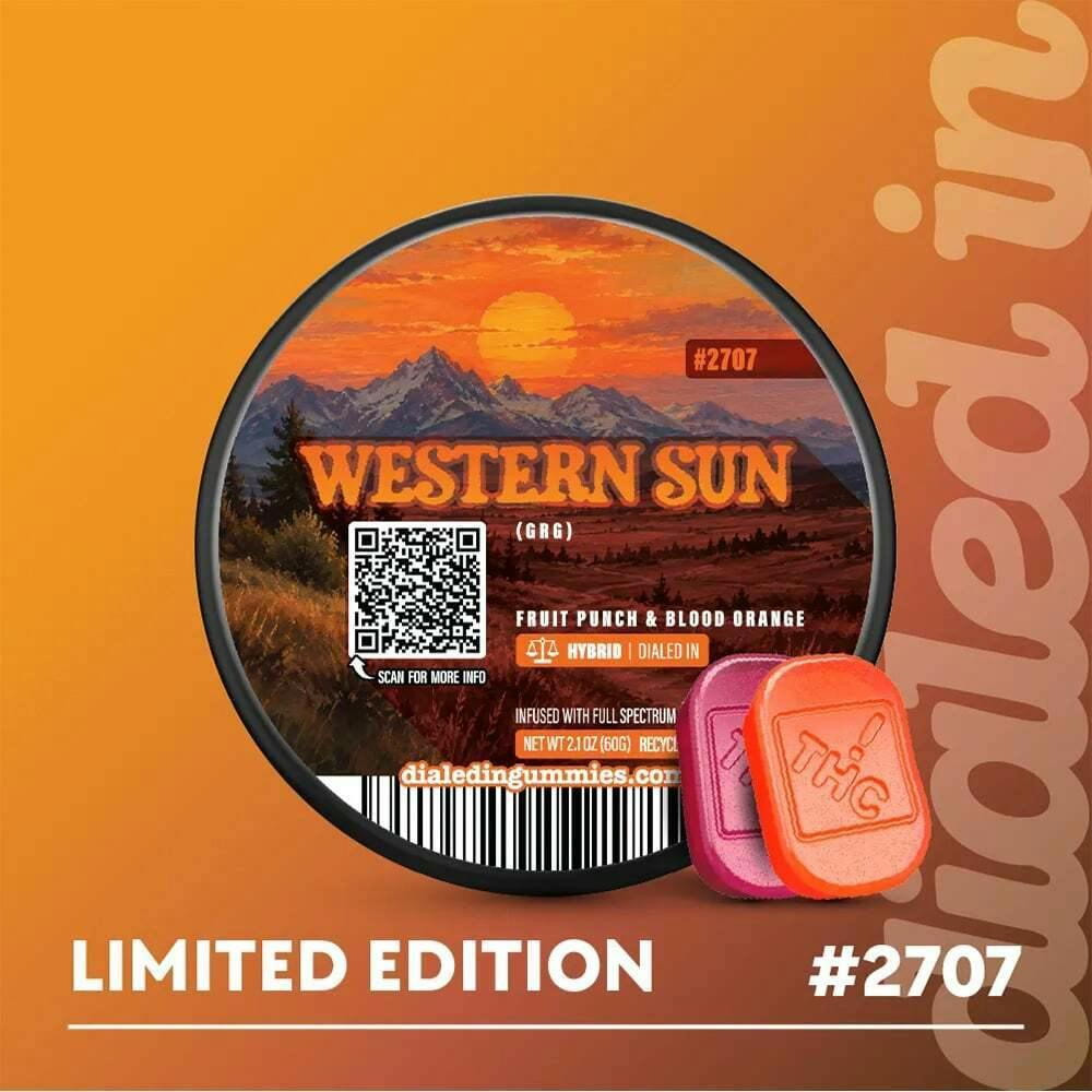 100mg - Western Sun (GRG) #2707 - Rosin Gummies (10pk) | Dialed In Gummies - Rosin Gummies