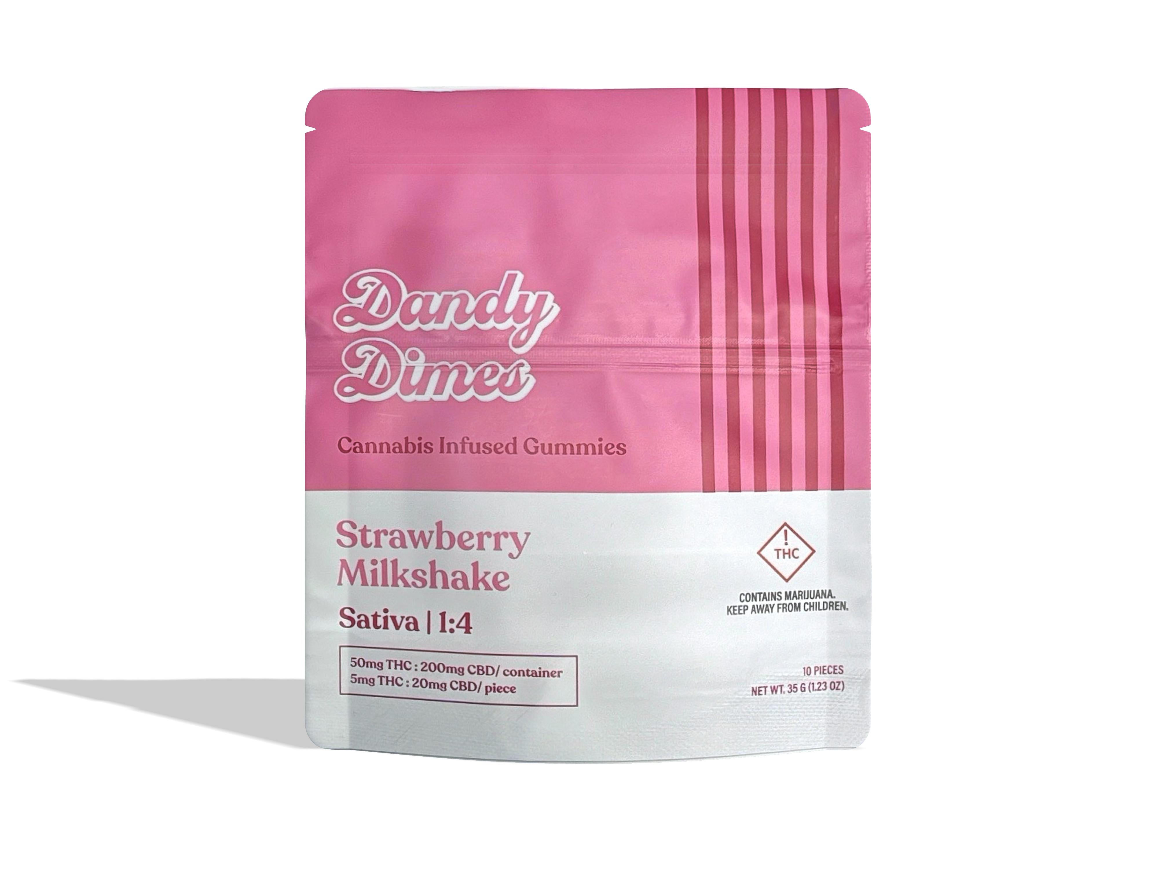 (MED)DANDY DIMES - STRAWBERRY MILKSHAKE - SATIVA - GUMMIES - 2000MG