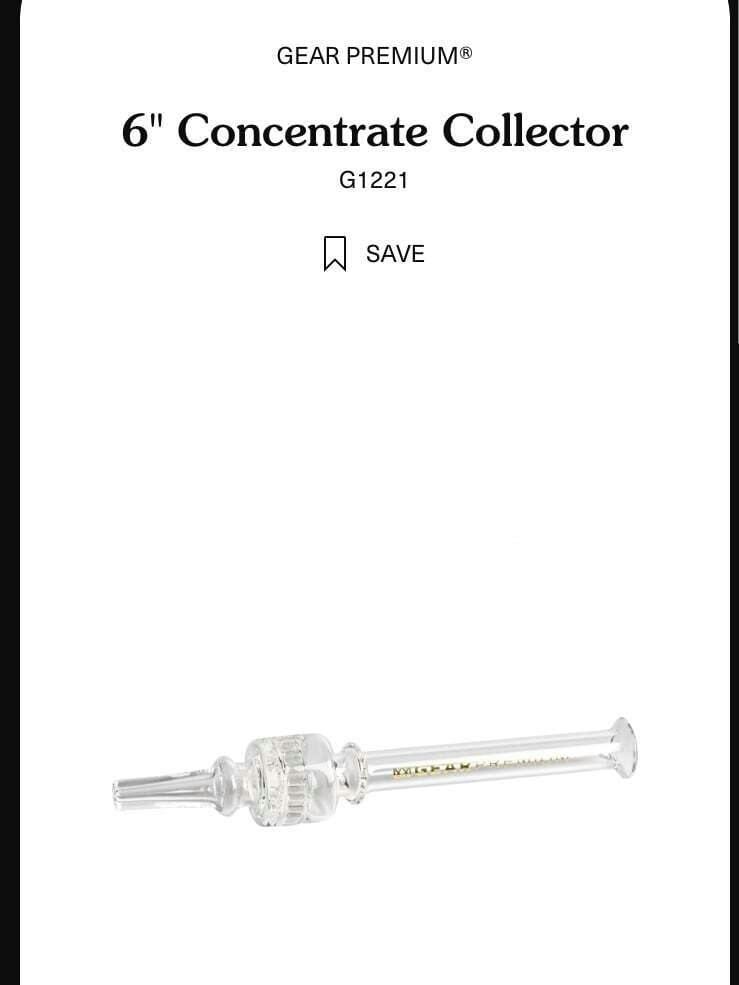 GEAR Premium 6" Long Concentrate Collector W/Honeycomb Difuser