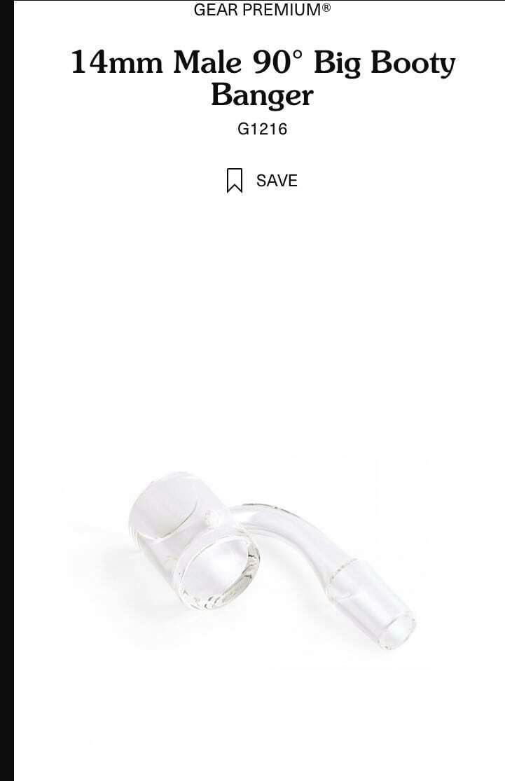 GEAR Premium 14mm Male 90 Degree Booty banger