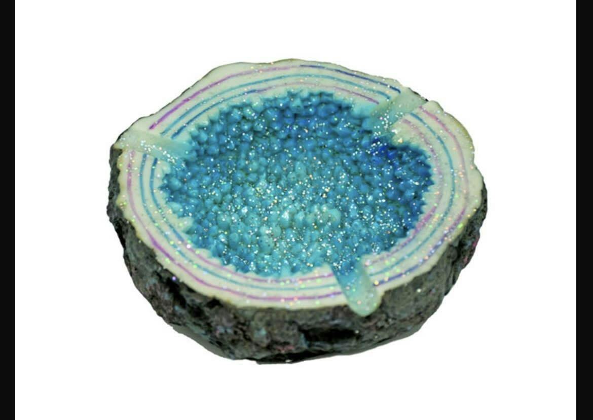 Blue crystal ashtray