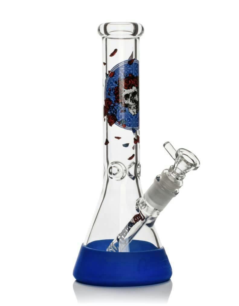 Grateful Dead 10" Tall Bertha Beaker Base Water Pipe W/Silicone Base