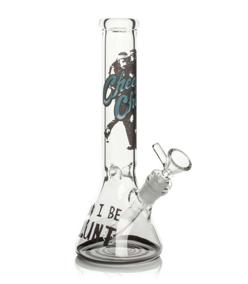 Cheech & Chong Glass 10" Tall Can I Be Blunt Beaker Base Water Pipe
